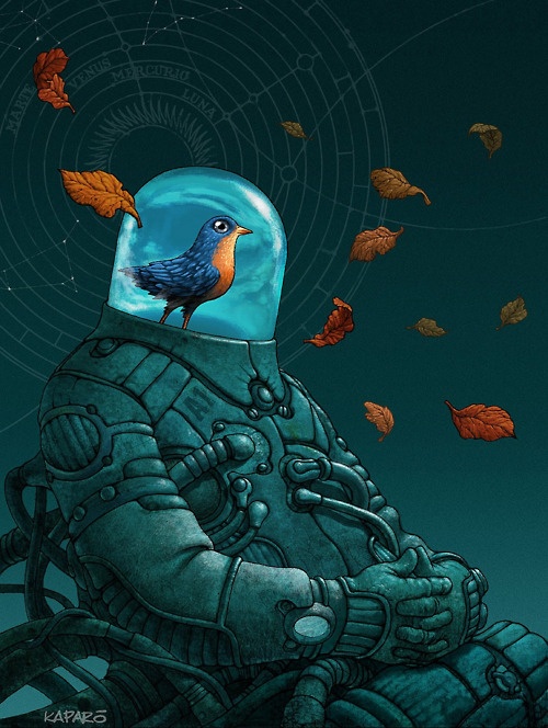 “The Vagabond”, de Antonio Caparo. Desenho inspirado pela obra literária de China Mieville.